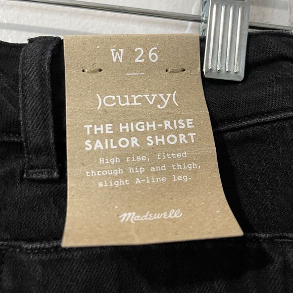 MADEWELL Curvy Emmett Short Size 26 Black NWT Sailor Patch Pockets Casual Basic - Picture 6 of 12
